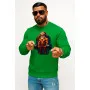 Green, hoodless, sporty Santa Claus sweater