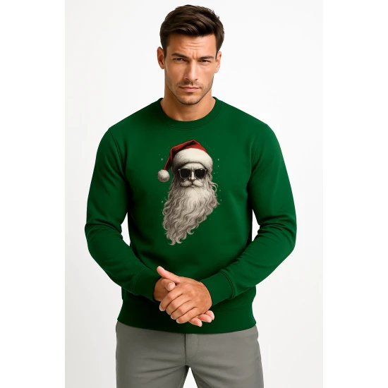 Tamsiai žalias džemperis be gobtuvo Santa