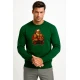 Vyriškas tamsiai žalias džemperis Kalėdų senelis su vaikais