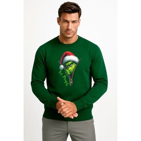 Tamsiai žalias džemperis be gobtuvo Rimtas grinčas