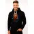 Black hooded sweater featuring a sporty Santa Claus