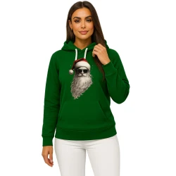 Tamsiai žalias džemperis su gobtuvu Santa