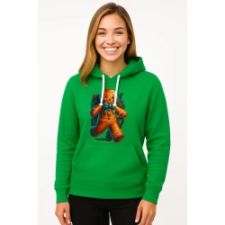 Žalias džemperis su gobtuvu Imbierinis sausainis