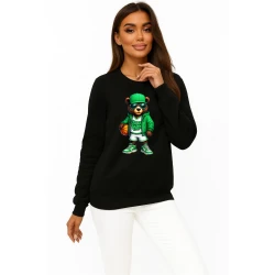 Moteriškas juodas džemperis Mesškinas su kamuoliu