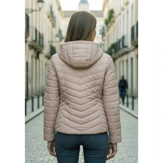 Moteriška rausvos spalvos striukė su gobtuvu Enit Moteriškos striukės