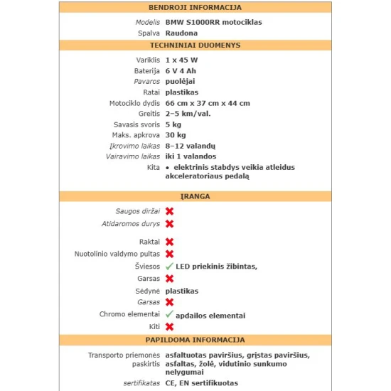 BMW raudonas motociklas