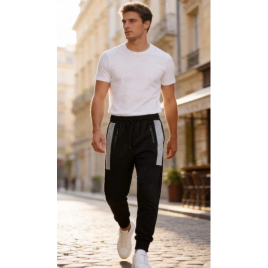 Vyriškos juodos kelnės Jackson Laisvalaikio kelnės