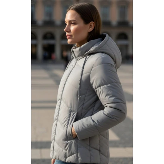 Pilkos spalvos moteriška striukė Camil Moteriškos striukės