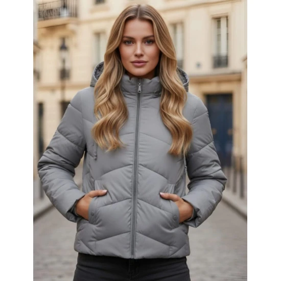 Pilkos spalvos moteriška striukė Camil Moteriškos striukės