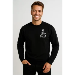 Vyriškas juodas džemperis be gobtuvo Dakar (baltas)