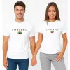 Комплект белых футболок «Lithuania» (чёрный)