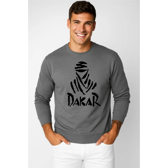 Pilkas džemperis be gobtuvo Dakar (juodas)