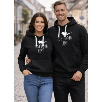 Черные джемперы с капюшоном Just do it (белые)