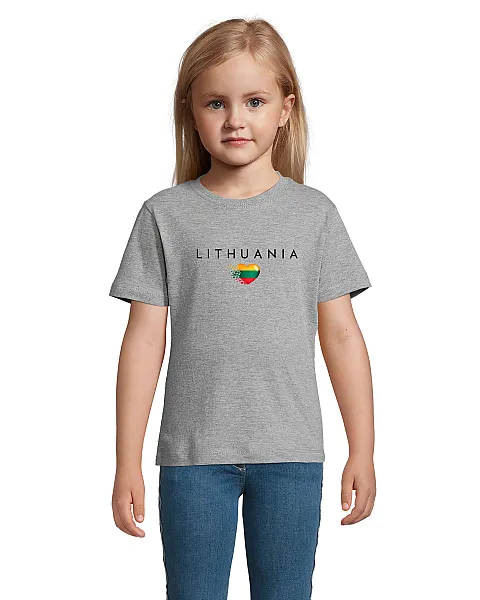 Vaikiški pilki marškinėliai Lithuania (juodas)