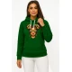 Moteriškas tamsiai žalias džemperis Lietuvaitė su akiniais Džemperiai su gobtuvu