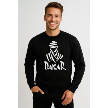 Чёрный джемпер без капюшона Dakar (белый)