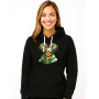 Women's black hooded sweater Lithuanian woman wearing a sweater