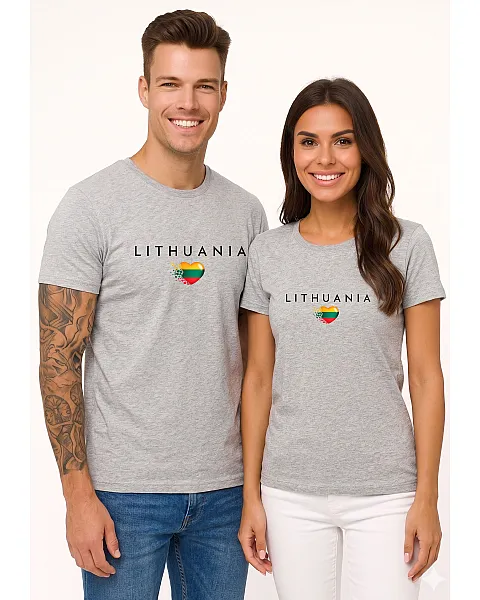 Pilkų marškinėlių komplektas Lithuania (juodas)