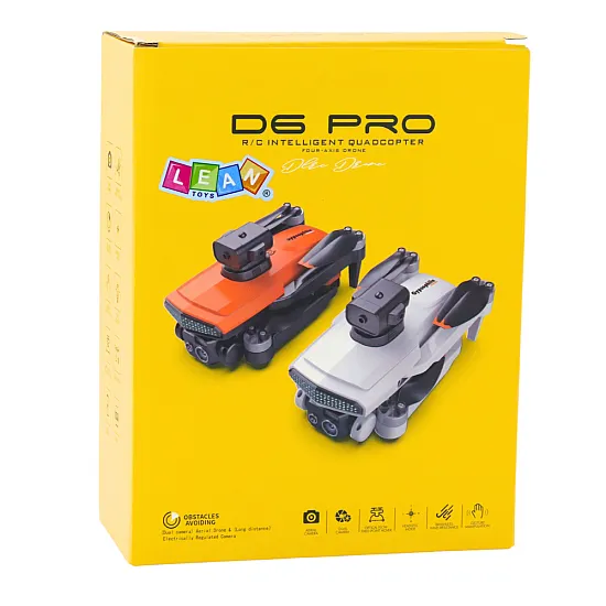 D6 PRO šviesiai pilkas dronas su kamera