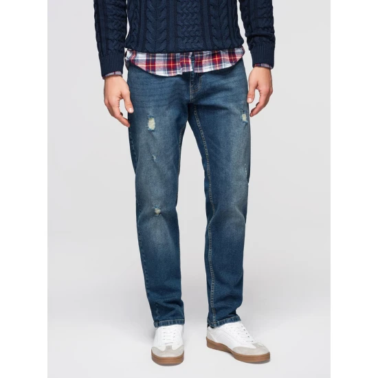 Vyriški tamsiai mėlyni džinsai Benit