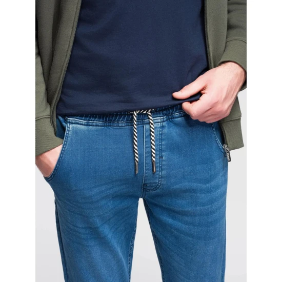 Vyriški mėlyni džinsai  su raišteliu juosmenyje Patrick