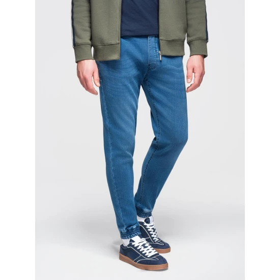 Vyriški mėlyni džinsai  su raišteliu juosmenyje Patrick