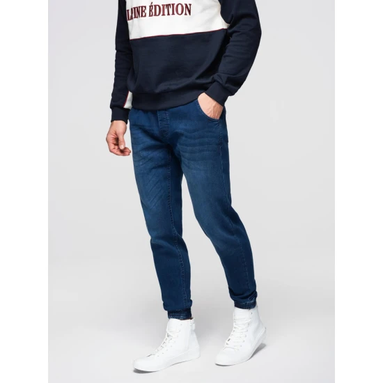 Vyriški tamsiai mėlyni džinsai  su raišteliu juosmenyje Patrick