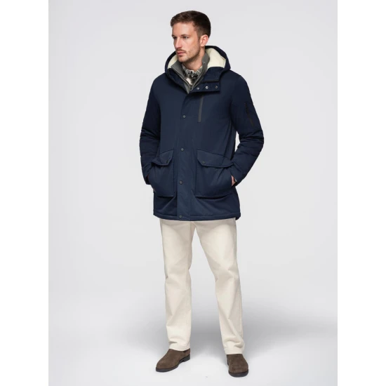 Vyriška tamsiai mėlyna žieminė striukė Elot