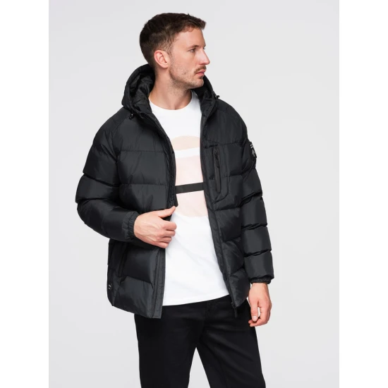 Vyriška juoda žieminė striukė Elan