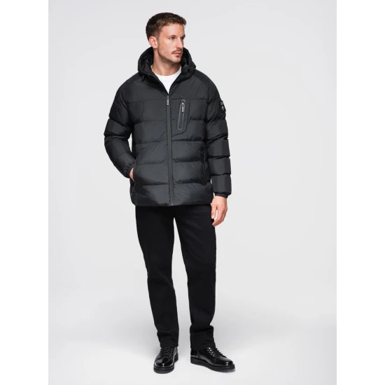 Vyriška juoda žieminė striukė Elan