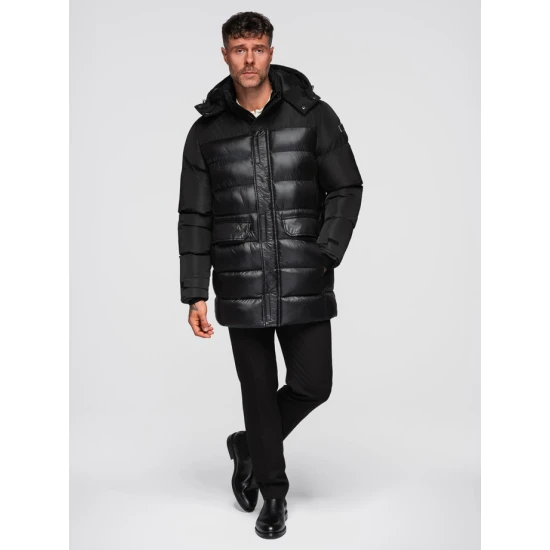 Vyriška juoda žieminė striukė Brod