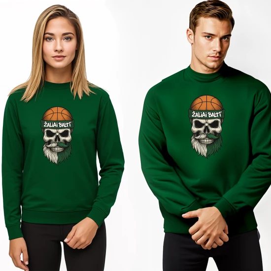 Žalių džemperių komplektas Žaliai balti Vyriški džemperiai su spauda