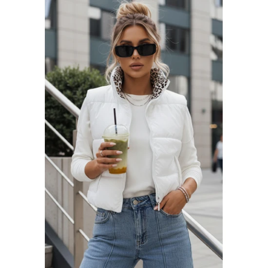 Moteriška balta dvipusė liemenė Puff Moteriškos liemenės