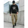 Męski czarny sweter z kapturem Star Bluzy z napisami