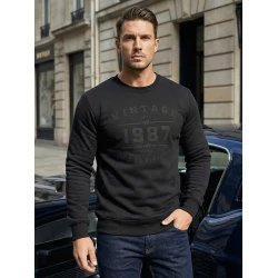 Vyriškas juodas džemperis Vintage