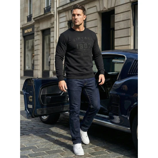 Vyriškas juodas džemperis Vintage