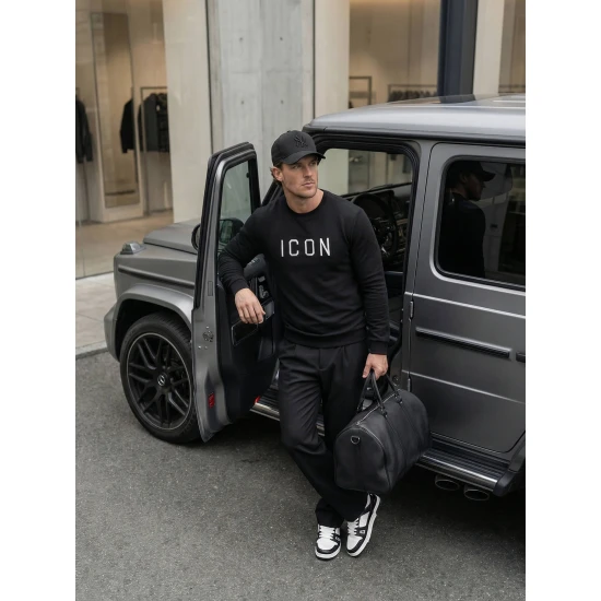 Vyriškas juodas džemperis Icon O/D7394Z