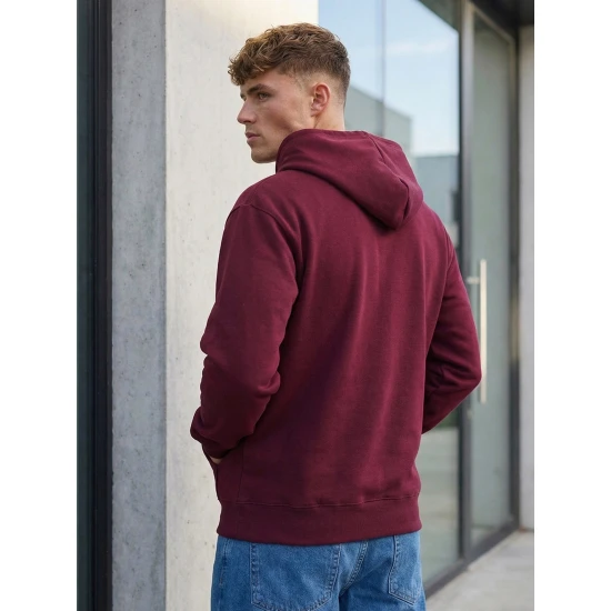 Vyriškas bordo džemperis Ostin Vyriški džemperiai su gobtuvu