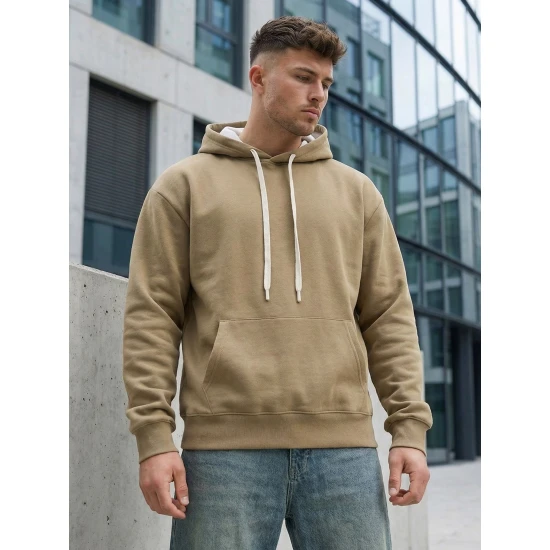 Vyriškas rusvas džemperis Ostin Vyriški džemperiai su gobtuvu