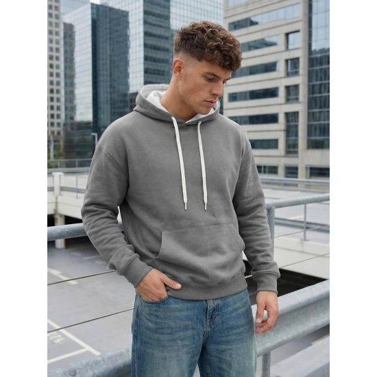 Vyriškas tamsiai pilkas džemperis Ostin Vyriški džemperiai su gobtuvu