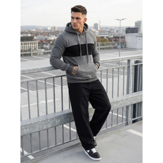 Vyriškas tamsiai pilkas džemperis Lorenzo JS/8B1308/5