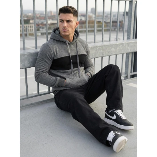 Vyriškas tamsiai pilkas džemperis Lorenzo JS/8B1308/5