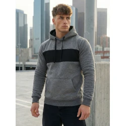 Tamsiai pilkas džemperis su gobtuvu City