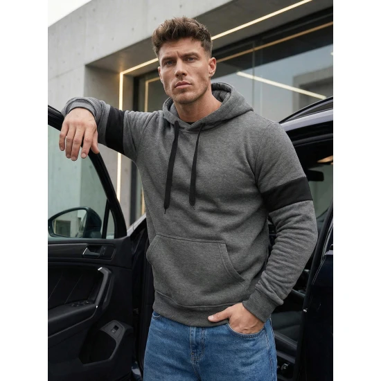 Vyriškas tamsiai pilkas džemperis Oven JS/8B1321/5