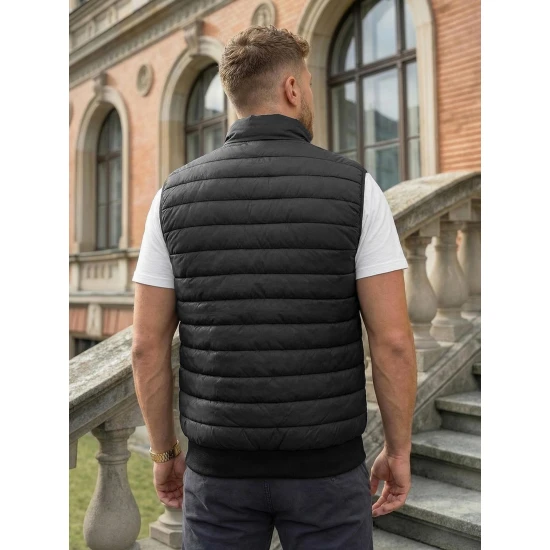 Dygsniuota vyriška juoda liemenė Lider Liemenės