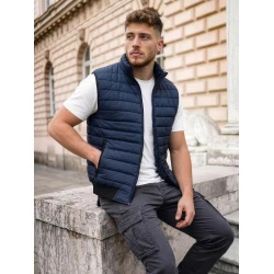 Dygsniuota vyriška tamsiai mėlyna liemenė Lider