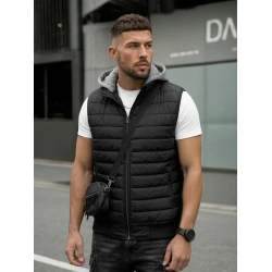 Juoda liemenė su gobtuvu Naron