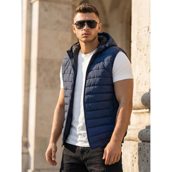 Vyriška tamsiai mėlyna liemenė Minel Liemenės