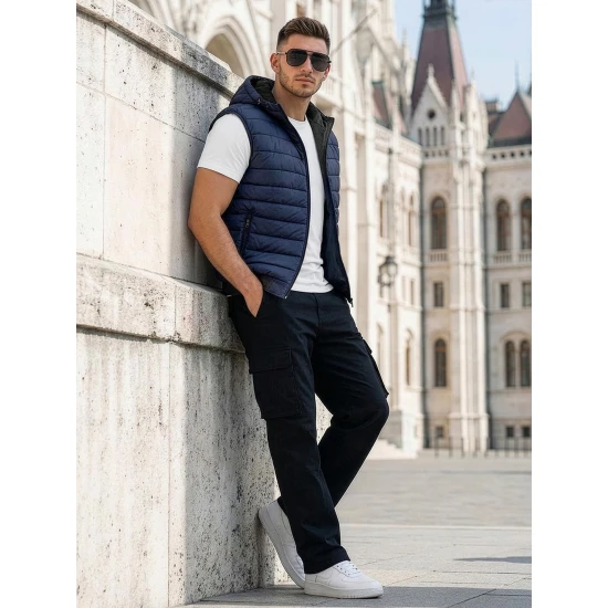 Vyriška tamsiai mėlyna liemenė Minel Liemenės