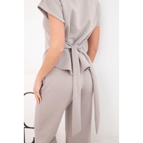 Moteriškas rusvas klostuotas komplektas Nici Moteriški komplektai